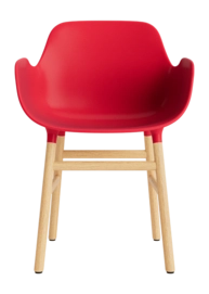 Stuhl Normann Copenhagen Form Armchair Birght Red / Oak
