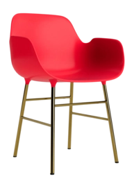 Stoel Normann Copenhagen Form Armchair Brass Bright Red