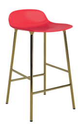 Barstoel Normann Copenhagen Form Barstool 65 cm Brass Bright Red