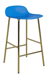 Barstoel Normann Copenhagen Form Barstool 65 cm Brass Bright Blue