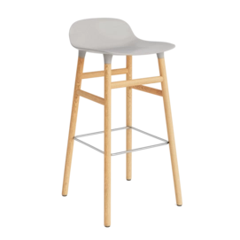 Barstoel Normann Copenhagen Form Barstool 75 cm Oak Warm Grey