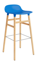 Barstoel Normann Copenhagen Form Barstool 75 cm Oak Bright Blue