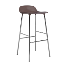 Barstoel Normann Copenhagen Form Barstool 75 cm Chrome Brown