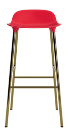 Barstoel Normann Copenhagen Form Barstool 75 cm Brass Bright Red