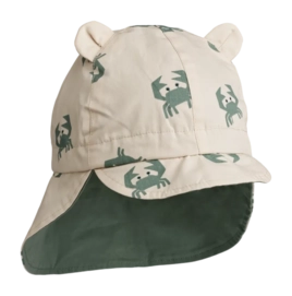 Kappe Liewood Gorm Reversible Sun Hat With Ears Carb Sandy Peppermint 6/9 M