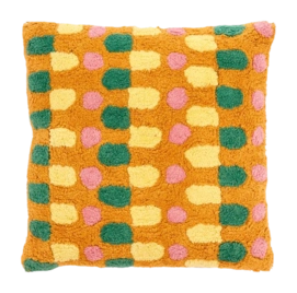 Throw Pillow Villa Collection Styles Rose Green Amber Yellow 45 x 45 cm