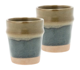 Espressokop Villa Collection Evig Blue Brown 10 cl (Set van 2)