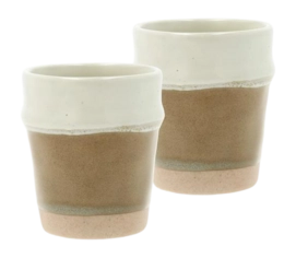 Espresso Mug Villa Collection Eternal Brown Cream 10 cl (Set of 2)