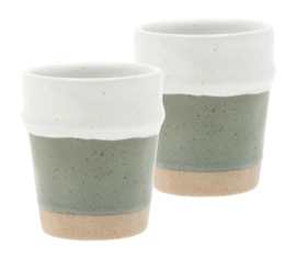 Espressokop Villa Collection Evig Green White 10 cl (Set van 2)