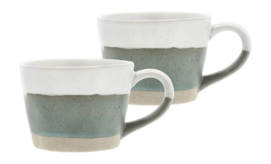 Mug Villa Collection Eternal Green White 0.3 L (Set of 2) 25
