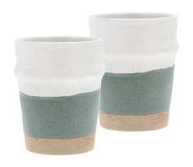 Mug Villa Collection Eternal Green White 0.35 L (Set of 2)