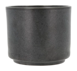 Bloempot Villa Collection Leer Black Metallic 17 x 15 cm