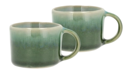 Espresso Mug Villa Collection Styles Green Blue 8 cl (Set of 2)