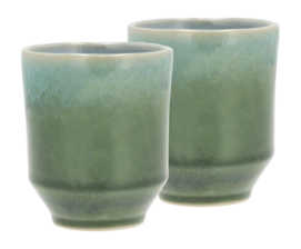 Mug Villa Collection Styles Green Blue 0.18 L (Set of 2)