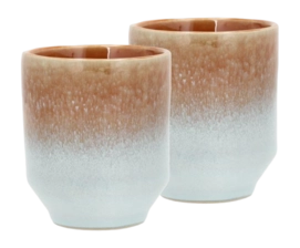 Mug Villa Collection Styles Blue Amber 0.18 L (Set of 2)