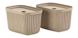 Opbergbox Zone Denmark Pulp Natural Brown 23 x 15 cm (2-delig)