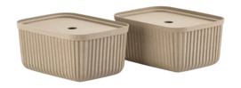 Opbergbox Zone Denmark Pulp Natural Brown 32 x 23 cm (2-delig)