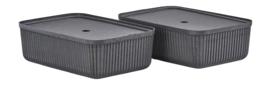 Storage Container Zone Denmark Pulp Black 48 x 32 cm (2-piece) '25