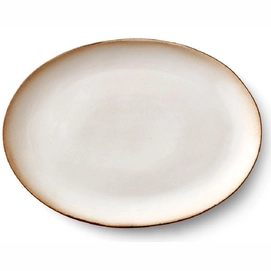 Plate Bitz Oval Grey Cream 45 x 34 cm