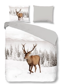 Dekbedovertrek Good Morning Deer Grijs Flanel