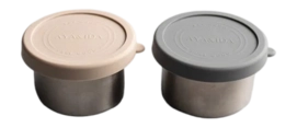 Frischhaltebox AYA&IDA Snack Container Dark Grey / Cream Beige 100 ml (2er-Set)