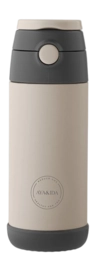 Thermosflasche AYA&IDA Drinking Bottle Kids Straw Cream Beige 350 ml