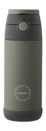 Thermosflasche AYA&IDA Drinking Bottle Kids Straw Slate Green 350 ml