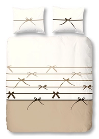 Parure de Lit Good Morning Bows Taupe Coton