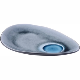 Teller Gastro Oval Blau Grau 22 cm (4-teilig)