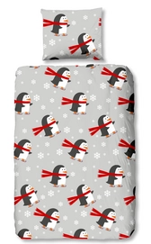 Dekbedovertrek Good Morning Pinguins Grijs Flanel