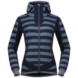 Gilet Bergans Women Hollvin Wool Fogblue Dark Fogblue Striped