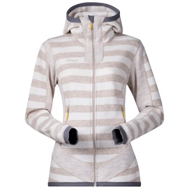 Fleecejacke Bergans Hollvin Wool Cream Light Beige Striped Damen