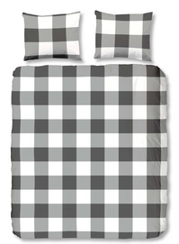 Dekbedovertrek Good Morning Blocks Antraciet Flanel