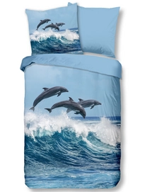 Dekbedovertrek Good Morning Dolphins Blue Katoen