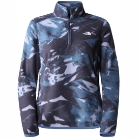 Trui The North Face Women 100 Glacier 1/4 Zip Shady Blue Snowcap Mountain Print