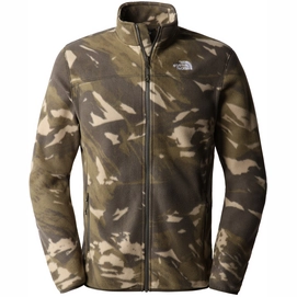 Fleecejacke The North Face Men 100 Glacier Full Zip New Taupe Green Snowcap Mountains Print