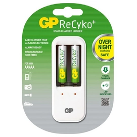 Batterij met Oplader GP PB410GS ReCyko + 2x AAA