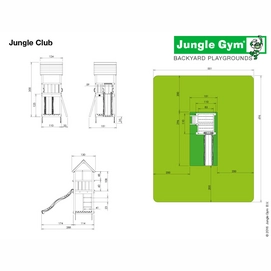 Speelset Jungle Gym Jungle Club + Climb X'tra Rood