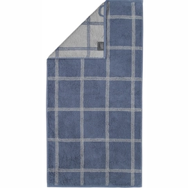 Douchelaken Cawö Luxury Home Two-Tone Grafik Karo Midnight Blue (80 x 150 cm)