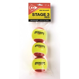 Tennisball Dunlop Stage 3 Rot (3 Polybag)