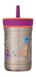 Gobelet Isotherme Contigo Leighton Enfant avec Paille Animaux 420 ml