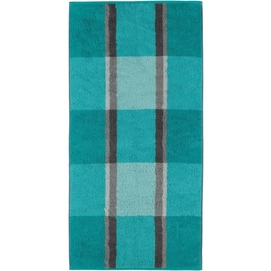 Handdoek Cawö Brilliant Karo Turquoise (set van 3)