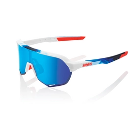 Zonnebril 100% S2 White Geo Print HiPER Blue Mirror