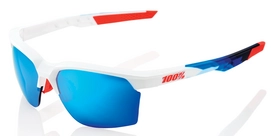 Zonnebril 100% Sportcoupe Polished White HiPER Blue Mirror