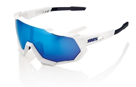 Zonnebril 100% Speedtrap Matte White HiPER Blue Multilayer Mirror