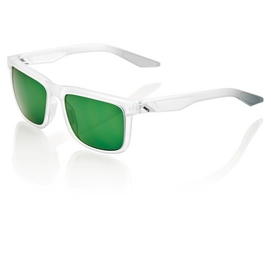 Zonnebril 100% Blake Matte Translucent Crystal Clear Grey Green