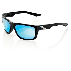 Zonnebril 100% Daze Matte Black HiPER Blue Multilayer Mirror