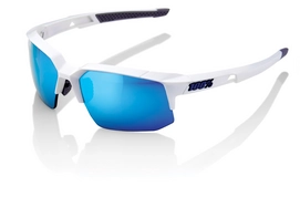 Zonnebril 100% Speedcoupe Matte White HiPER Blue Multilayer Mirror