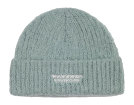 Beanie New Amsterdam Surf Association Fuzzy Logo Denim Blue