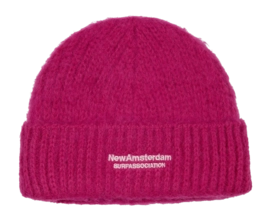 Beanie New Amsterdam Surf Association Fuzzy Logo Magenta